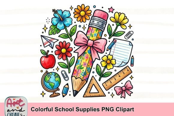 Colorful School Supplies PNG Clipart