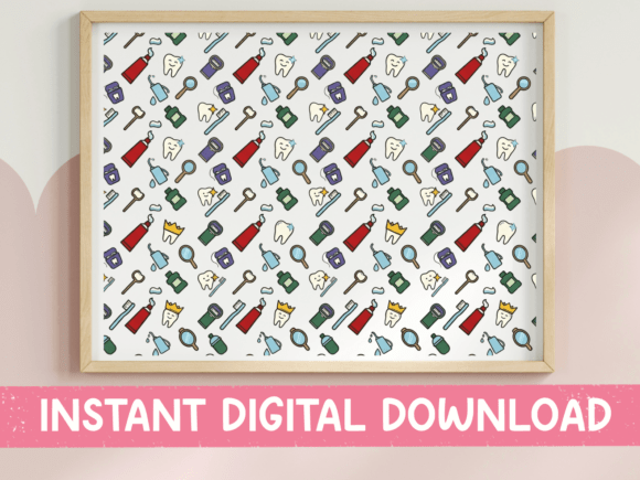Dental Pattern Toothbrush SVG PNG Print