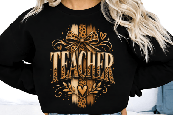 Elevating the Modern Educator Brand: The Strategic Value of the Teacher PNG with Leopard Bow Design