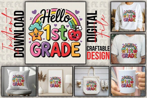 Evaluating the Hello 1st Grade Rainbow PNG for Back-to-School Crafting Projects