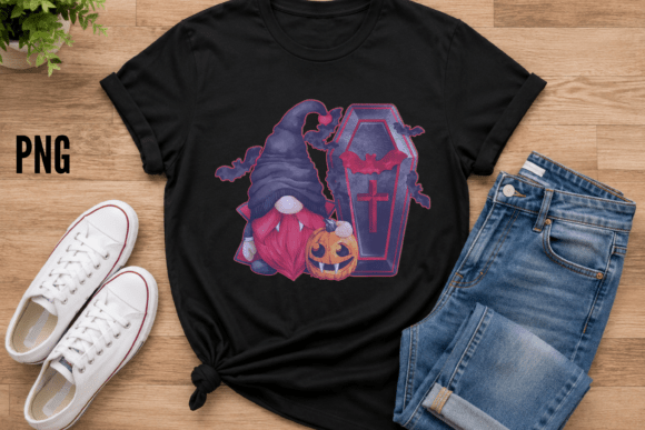 Halloween Gnome Spooky Tumbler Wrap PNG