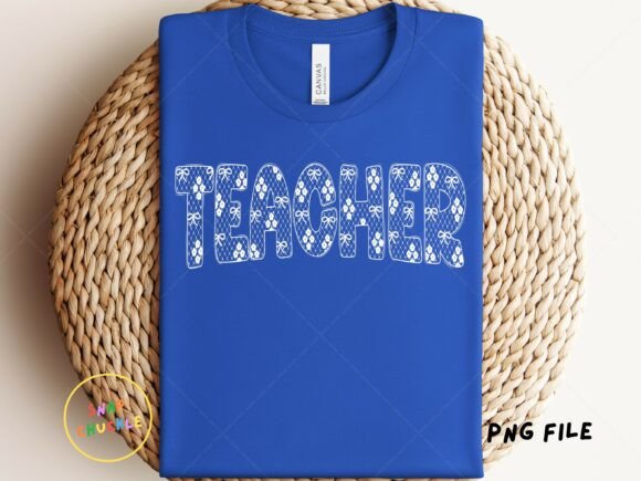 Lace Teacher PNG Retro Shirt Design