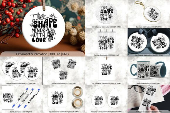 Teachers Shape Minds Sublimation Bundle