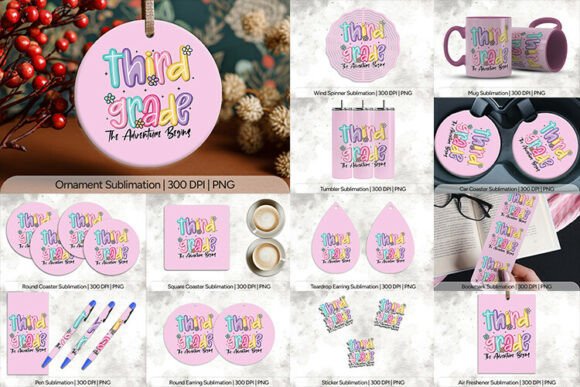 Third Grade PNG Bundle: 14 High-Quality Graphics for Educators